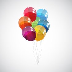 Color Glossy Balloons Background Vector Illustration N177
