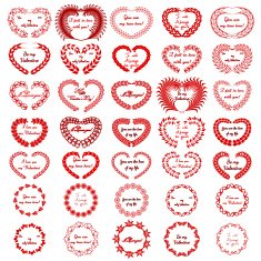 Wreaths Heart Valentine Red Big Set
