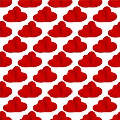 Seamless pattern with red hearts