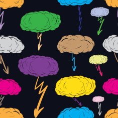 Color clouds and lightnings