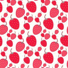 Seamless vector strawberry pattern Healthy berries