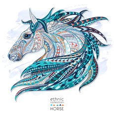 Patterned head of the horse