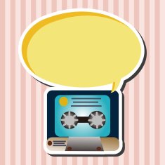 Audiotape theme elements vector eps N73