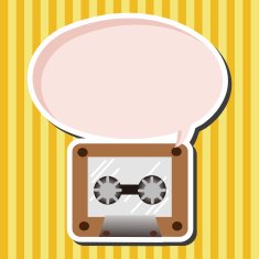 Audiotape theme elements vector eps N75