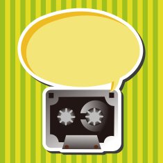 Audiotape theme elements vector eps N76