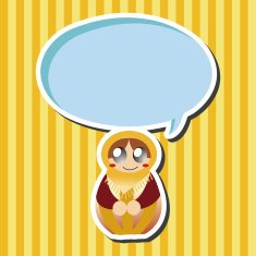 Matryoshka Russian traditional wooden doll vector pattern el N89