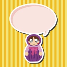 Matryoshka Russian traditional wooden doll vector pattern el N91
