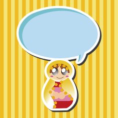 Matryoshka Russian traditional wooden doll vector pattern el N93