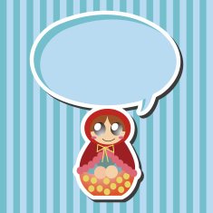 Matryoshka Russian traditional wooden doll vector pattern el N97