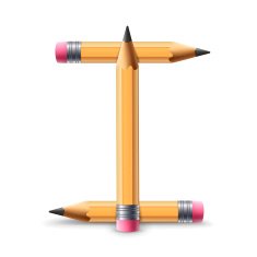 3d yellow pencil alphabet I N2
