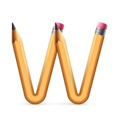 3d yellow pencil alphabet W N2