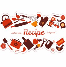 Kitchen abstract background Recipe illustration
