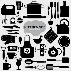 Kitchen icons set of tools N12