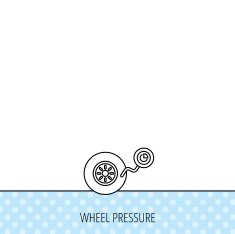 Wheel pressure icon Tire service sign N4