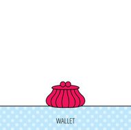 Vintage wallet icon Cash money bag sign N16