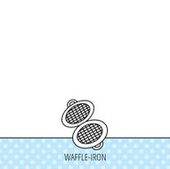 Waffle iron icon Kitchen baking tool sign N3