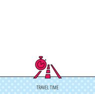 Travel time icon Road with timer sign N6