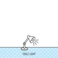 Table lamp icon Desk light sign N10