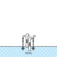 Skiing icon Ski and sticks sign N2