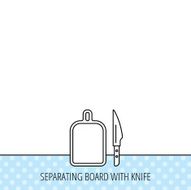 Separating board icon Kitchen knife sign N5