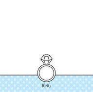 Ring with diamond icon Jewellery sign N8