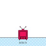 Retro tv icon Television with antenna sign N5