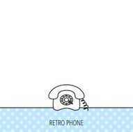 Retro phone icon Old telephone sign N9