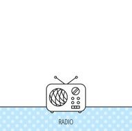 Radio icon Retro musical receiver sign N9
