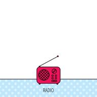Radio icon Retro musical receiver sign N10