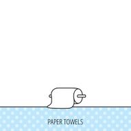Paper towels icon Kitchen hygiene sign N4