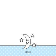Night or sleep icon Moon and stars sign N19