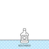 Mouthwash icon Oral antibacterial liquid sign N4