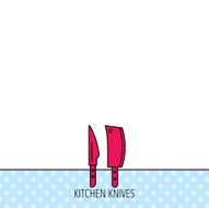 Butcher and kitchen knives icon N4