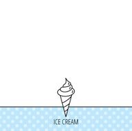 Ice cream icon Sweet dessert in waffle cone N10