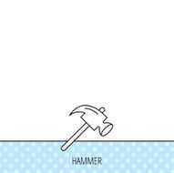 Hammer icon Repair or fix sign N13