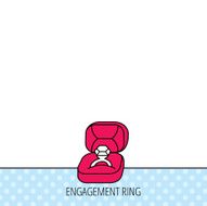 Engagement ring icon Jewellery box sign N3