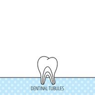 Dentinal tubules icon Tooth medicine sign N5