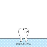 Dental fillings icon Tooth restoration sign N5