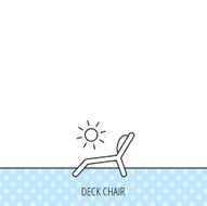 Deck chair icon Beach chaise longue sign N5