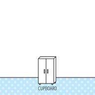 Cupboard icon Wardrobe furniture sign N5