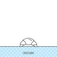 Croissant icon Bread bun sign N4