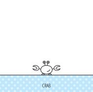 Crab icon Cancer shellfish sign N5