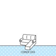 Corner sofa icon Comfortable couch sign N3