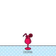 Cocktail icon Glass of alcohol drink sign N5