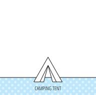 Tourist tent icon Camping travel sign N5