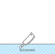 Butcher knife icon Kitchen chef tool sign N4