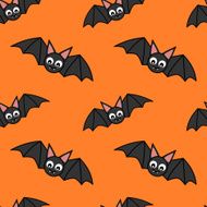 cute cartoon bat halloween seamless pattern