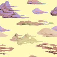 Seamless pattern with watercolor clouds Beautiful sky
