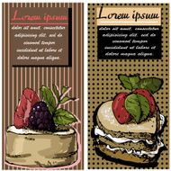 cakes on color background