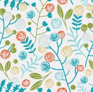 Awesome seamless pattern made of roses and leaves N2